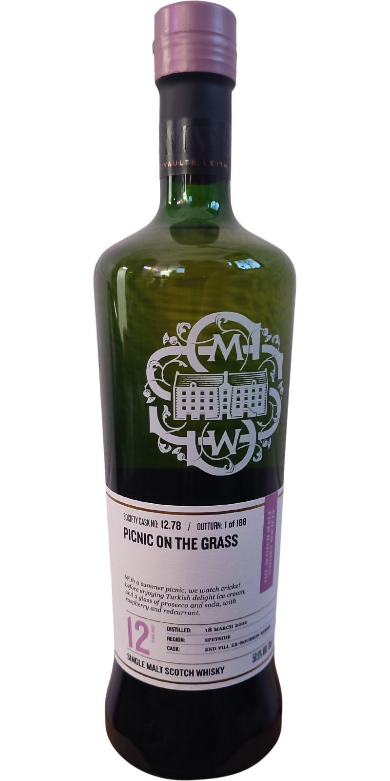 BenRiach 2010 SMWS 12.78 Picnic on the grass