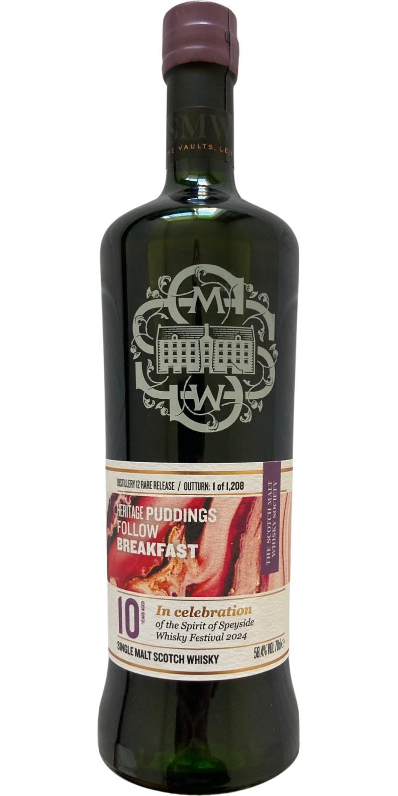 BenRiach SMWS Distillery 12 Rare Release Heritage puddings follow breakfast