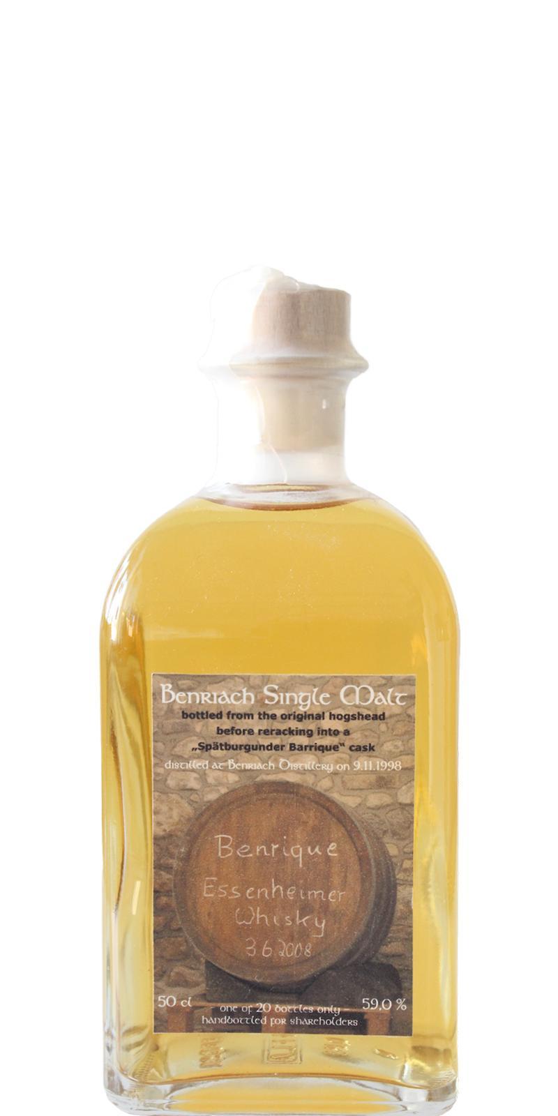 BenRiach 1998 UD Benrique - before reracking into a