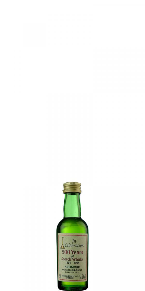 Ardmore 1978 JM  In Celebration 500 Years of Scotch Whisky 1494 - 1994 - Miniature