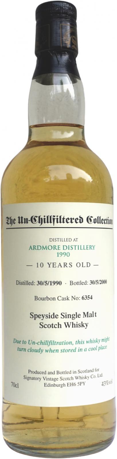 Ardmore 1990 SV  The Un-Chillfiltered Collection