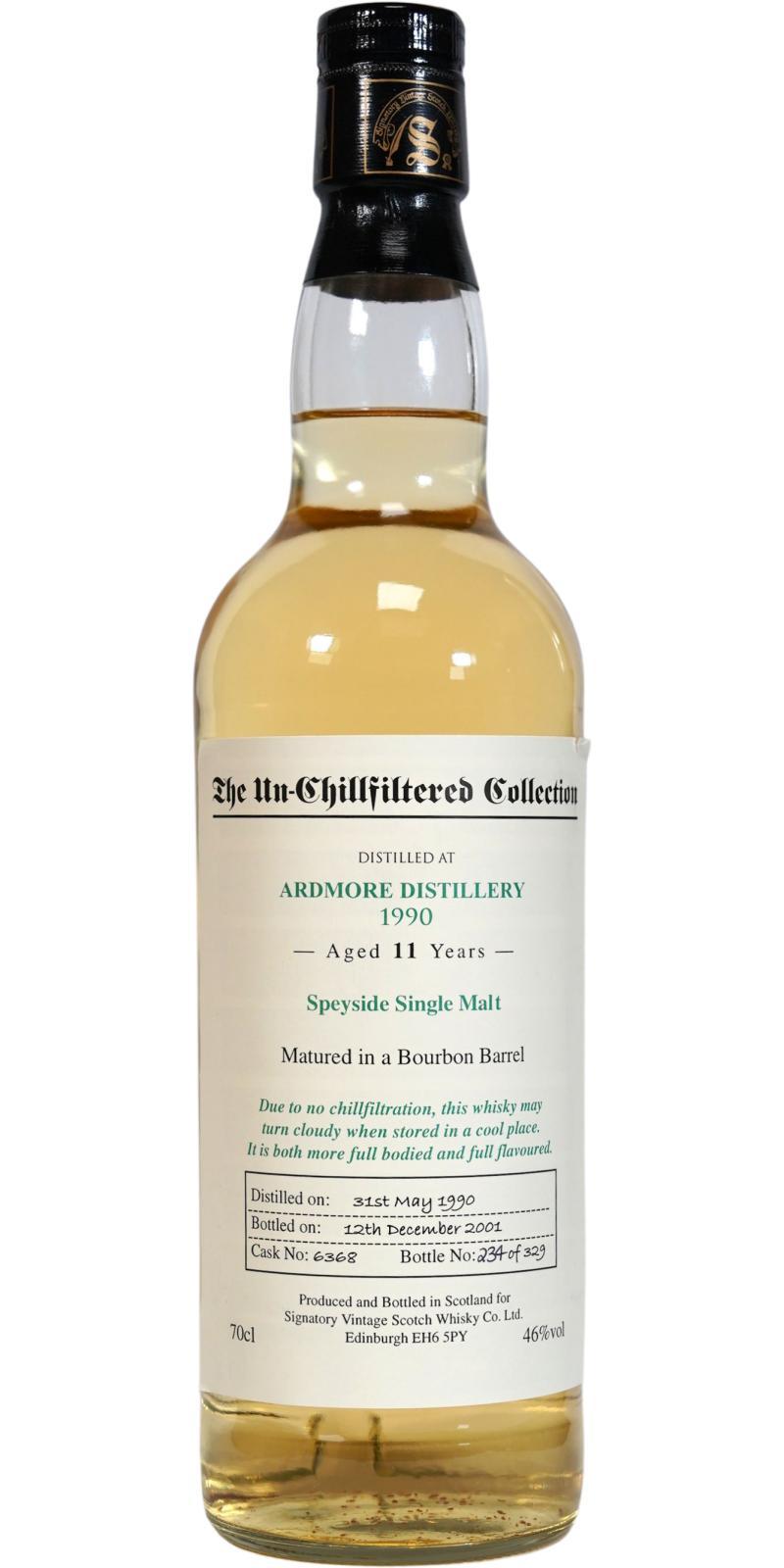 Ardmore 1990 SV  The Un-Chillfiltered Collection