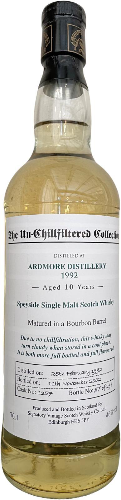 Ardmore 1992 SV  The Un-Chillfiltered Collection