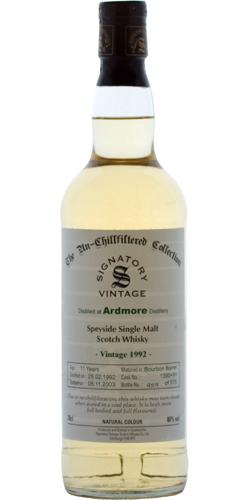 Ardmore 1992 SV  The Un-Chillfiltered Collection