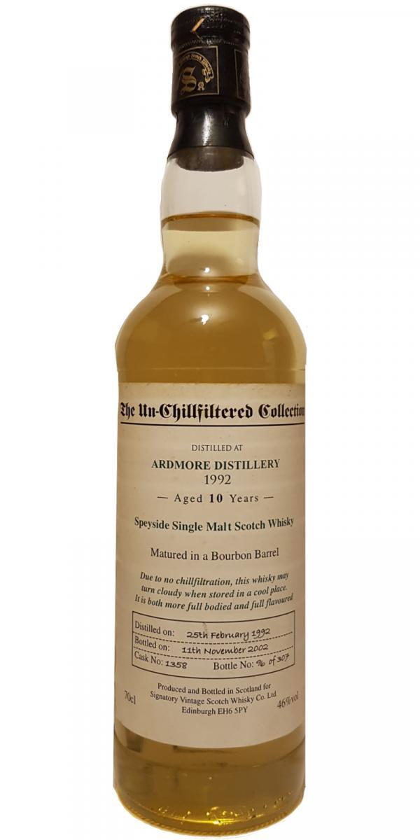 Ardmore 1992 SV  The Un-Chillfiltered Collection