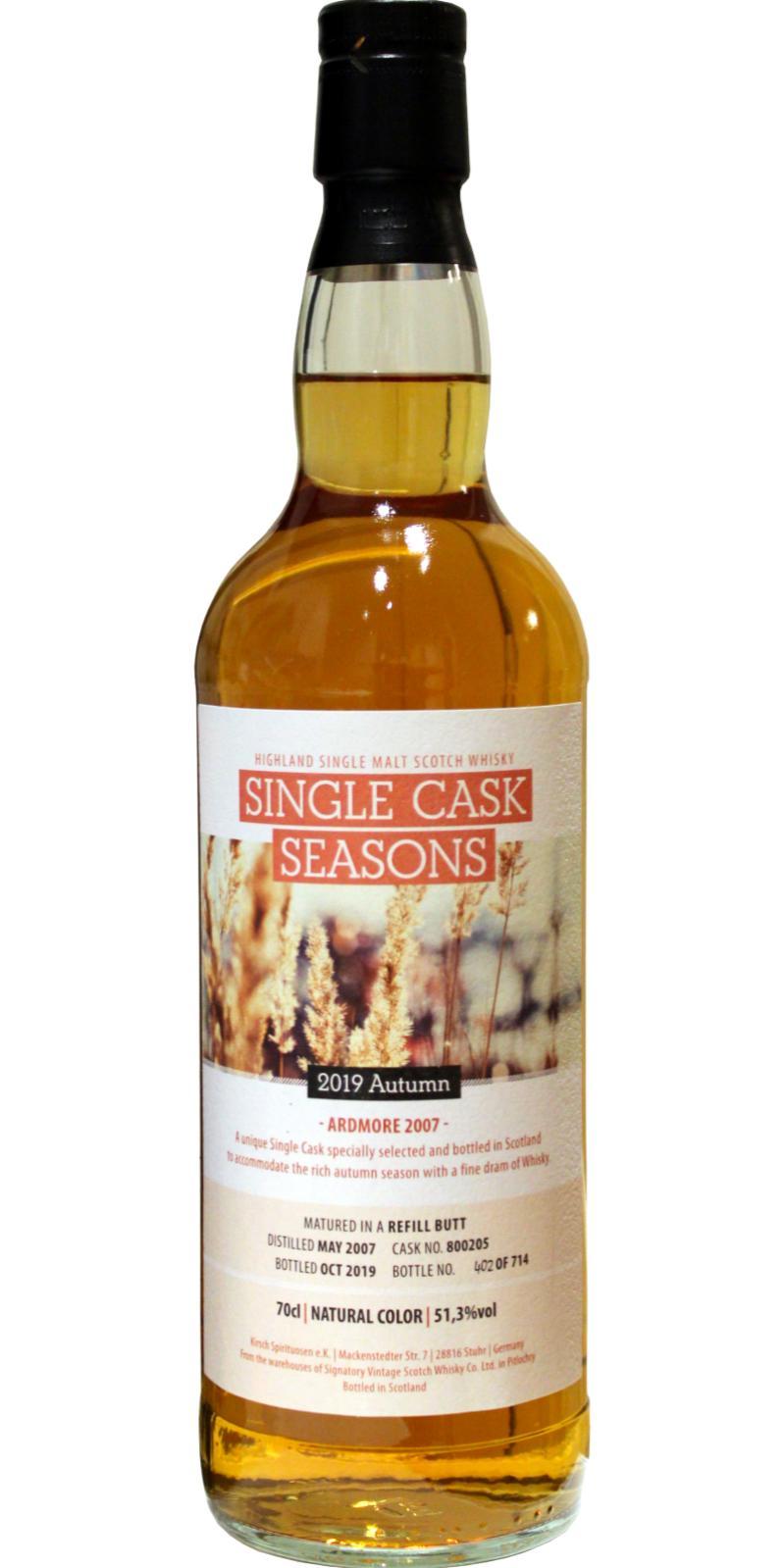 Ardmore 2007 SV  Single Cask Seasons - 2019 Autumn