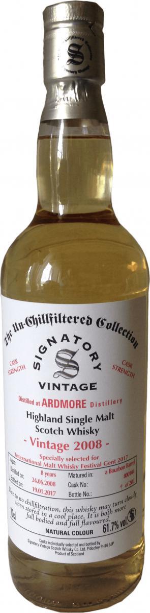 Ardmore 2008 SV  Vintage Collection - Cask Strength