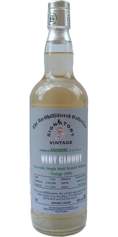 Ardmore 2008 SV  The Un-Chillfiltered Collection - Very Cloudy