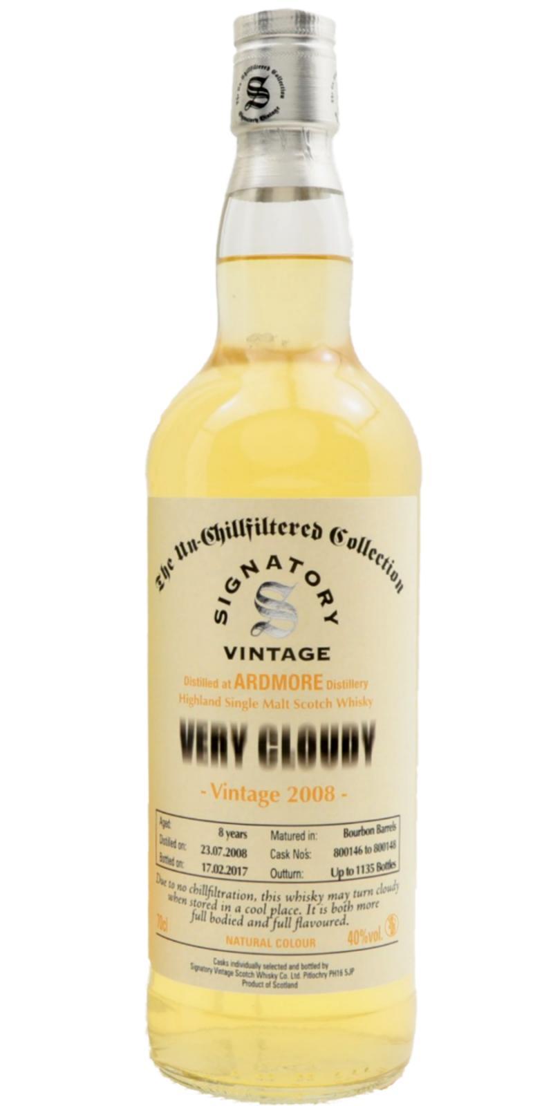 Ardmore 2008 SV  The Un-Chillfiltered Collection - Very Cloudy