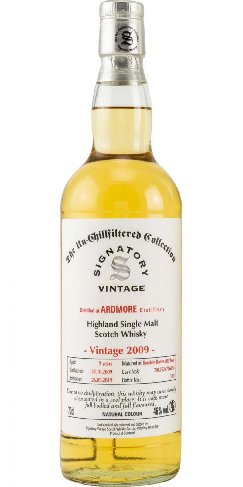 Ardmore 2009 SV  The Un-Chillfiltered Collection