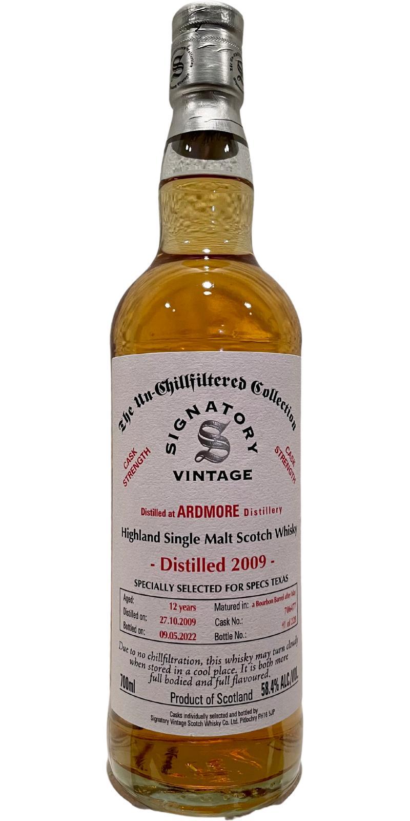 Ardmore 2009 SV  The Un-Chillfiltered Collection - Cask Strength