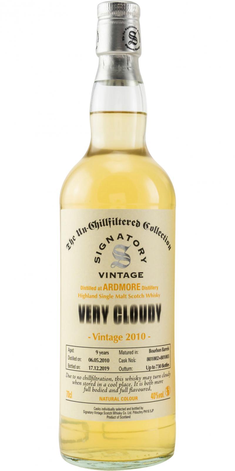 Ardmore 2010 SV  The Un-Chillfiltered Collection - Very Cloudy