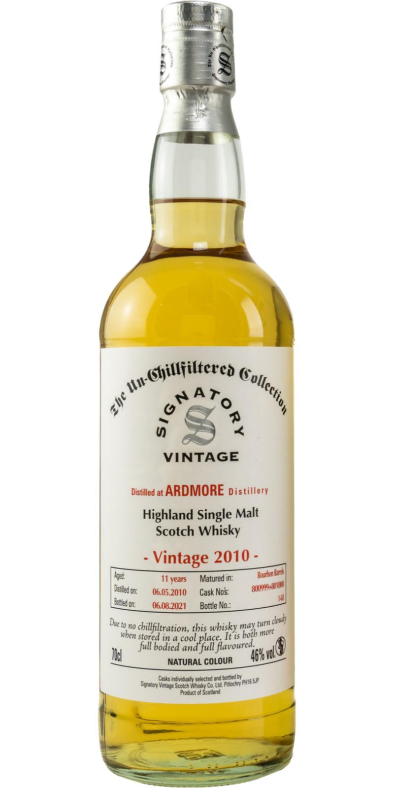 Ardmore 2010 SV  The Un-Chillfiltered Collection