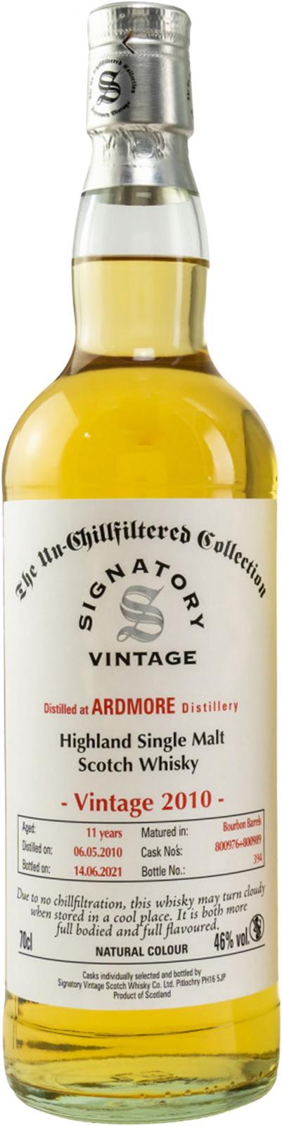 Ardmore 2010 SV  The Un-Chillfiltered Collection