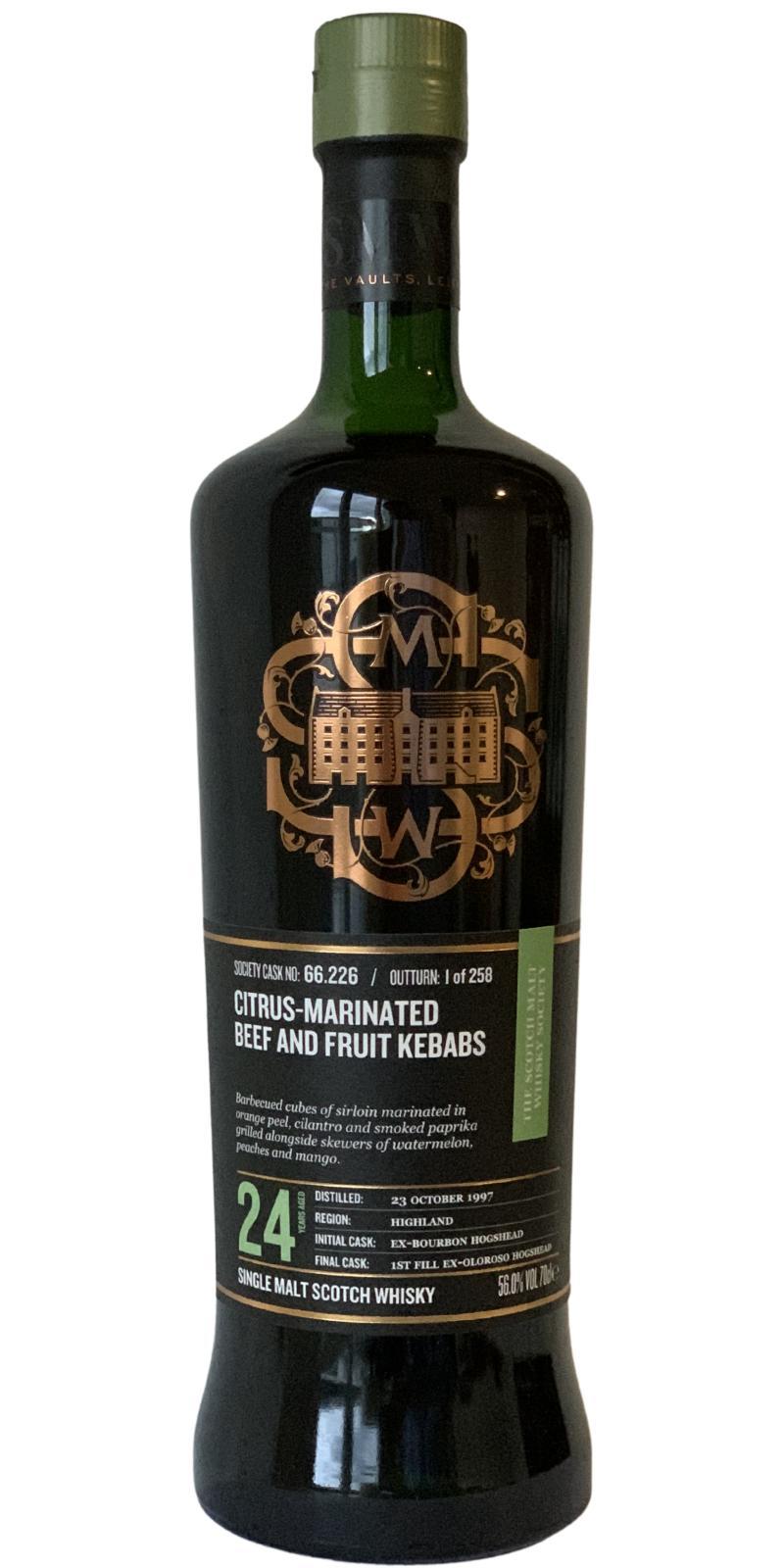 Ardmore 1997 SMWS 66.226  Citrus-marinated beef and fruit kebabs