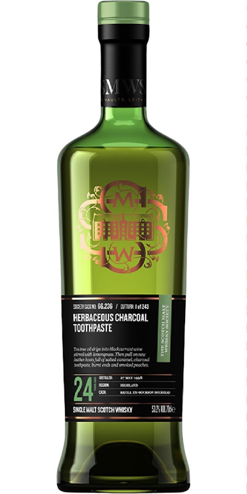 Ardmore 1998 SMWS 66.236  Herbaceous charcoal toothpaste