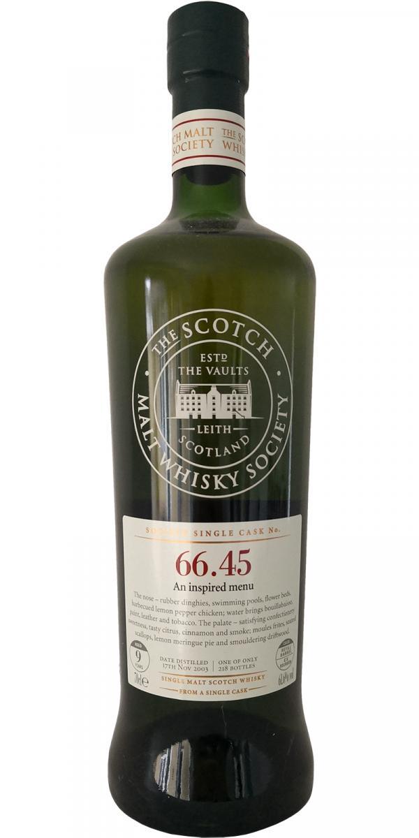 Ardmore 2003 SMWS 66.45  An inspired menu
