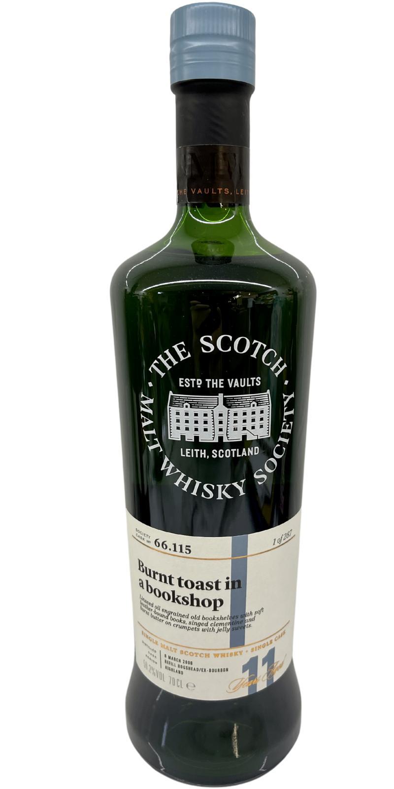 Ardmore 2006 SMWS 66.115  Burnt toast in a bookshop