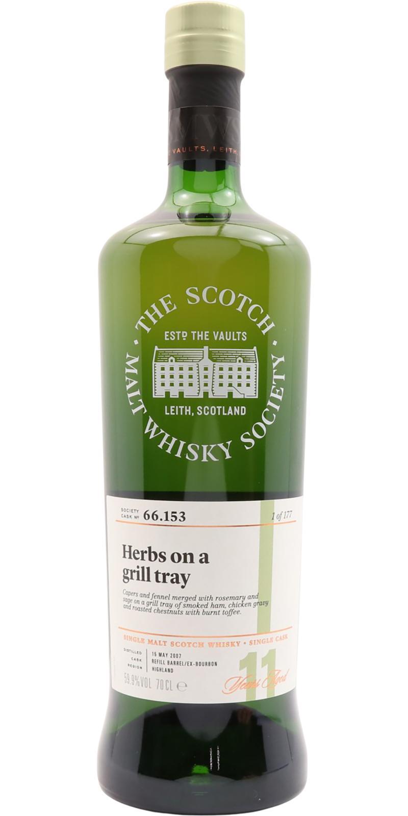 Ardmore 2007 SMWS 66.153  Herbs on a grill tray