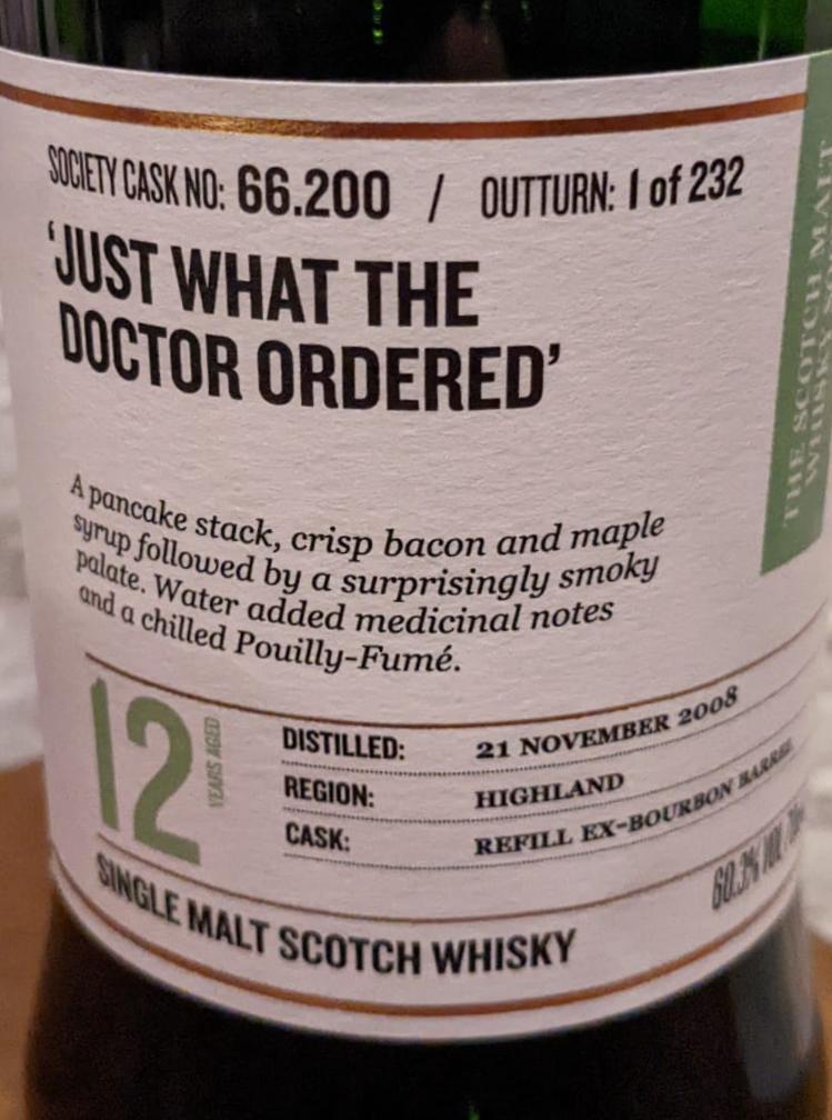 Ardmore 2008 SMWS 66.200  'Just what the doctor ordered'
