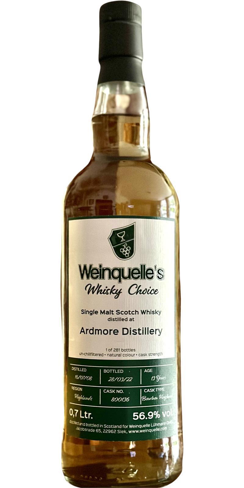 Ardmore 2008 UD  Weinquelle's Whisky Choice