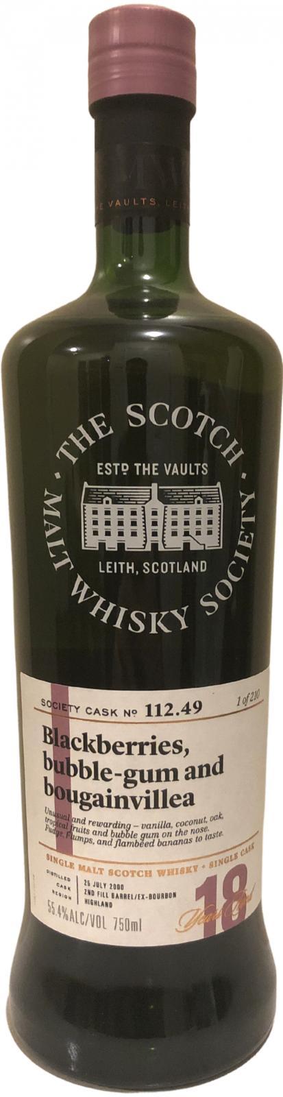 Inchmurrin 2000 SMWS 112.49 Blackberries, bubble-gum and bougainvillea