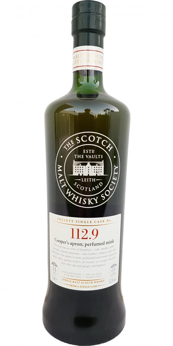 Inchmurrin 2000 SMWS 112.9 Cooper’s apron; perfumed mink