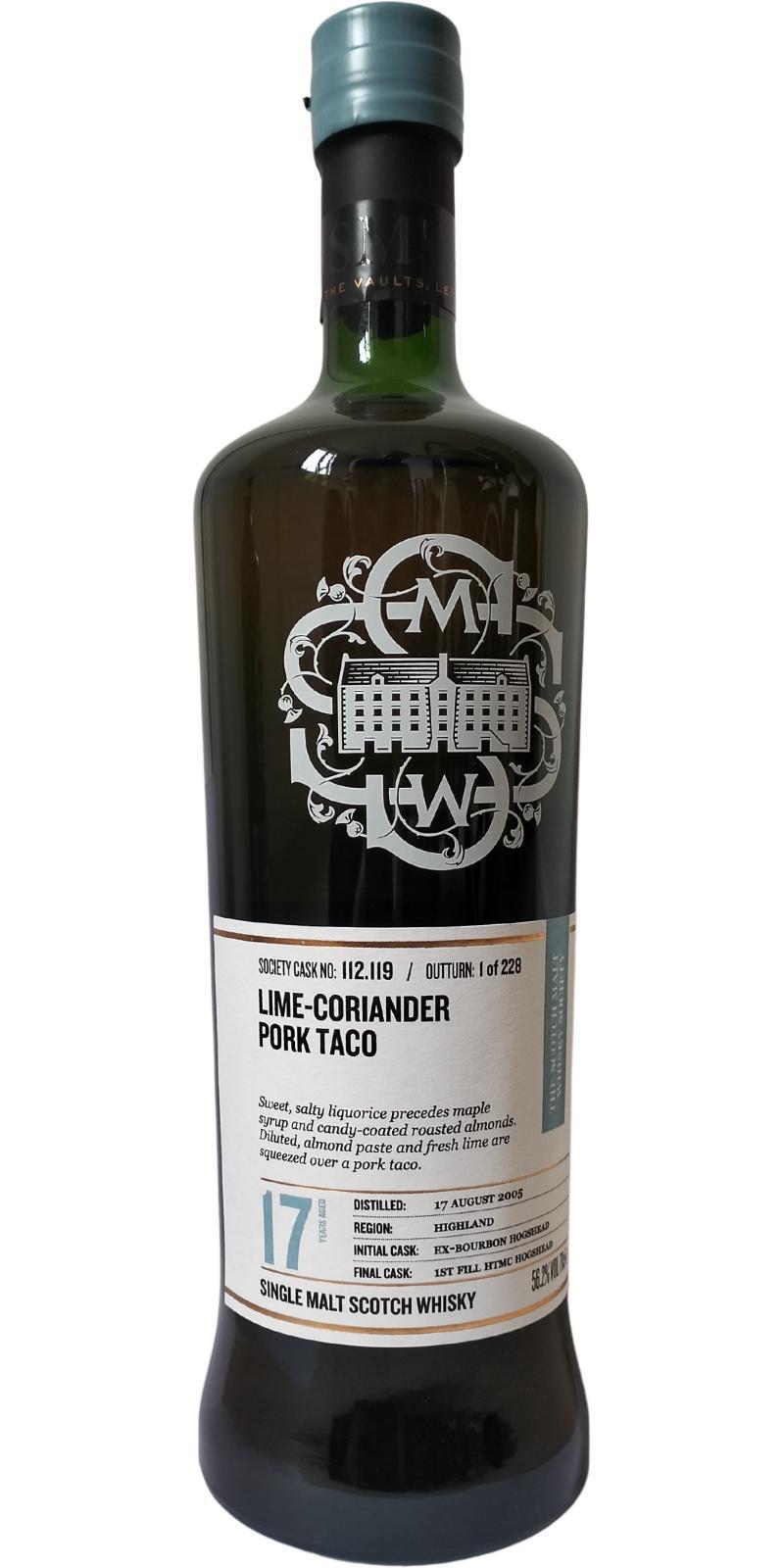 Inchmurrin 2005 SMWS 112.119 Lime-coriander pork taco