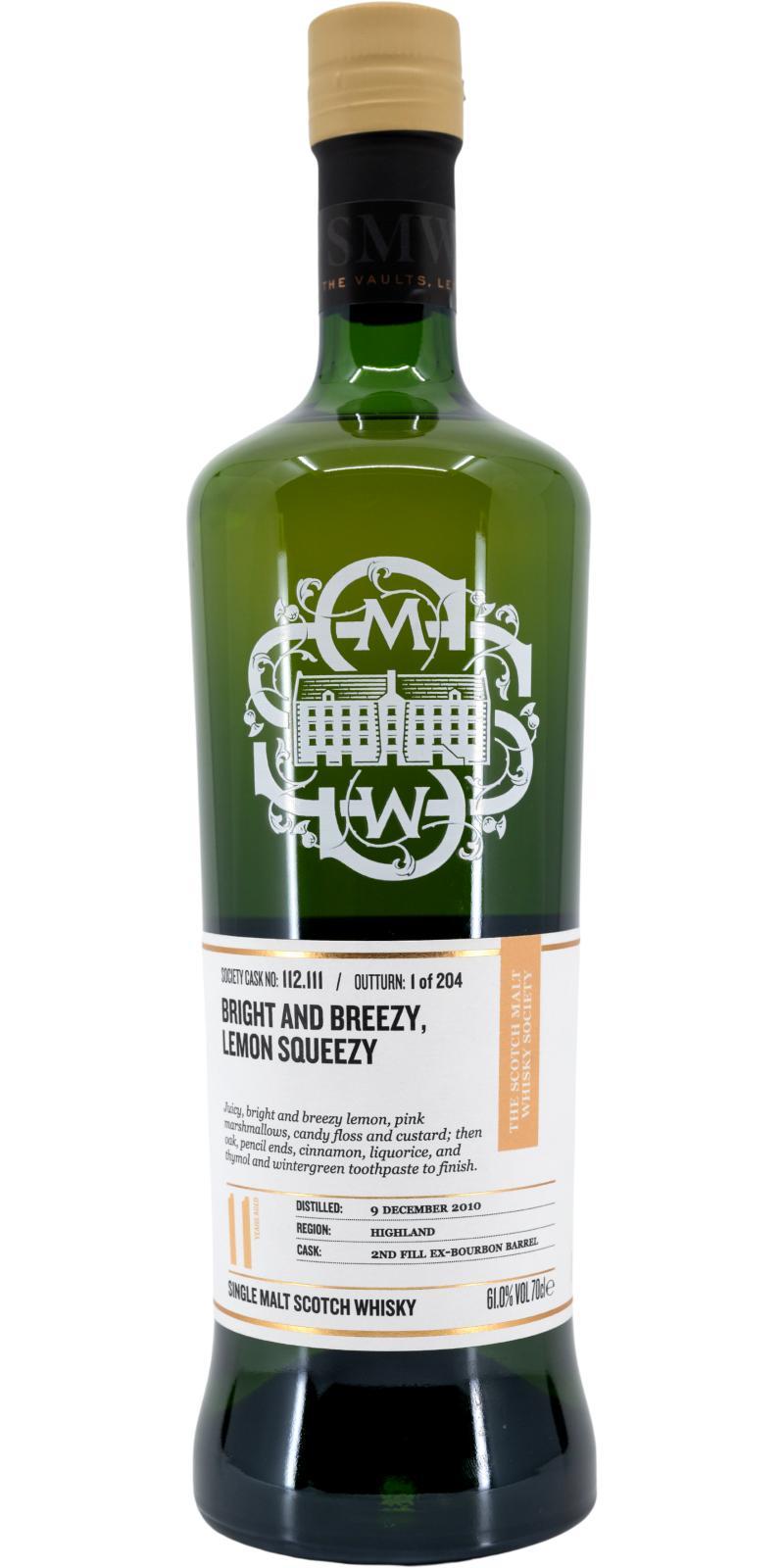 Inchmurrin 2010 SMWS 112.111 Bright and breezy, lemon squeezy