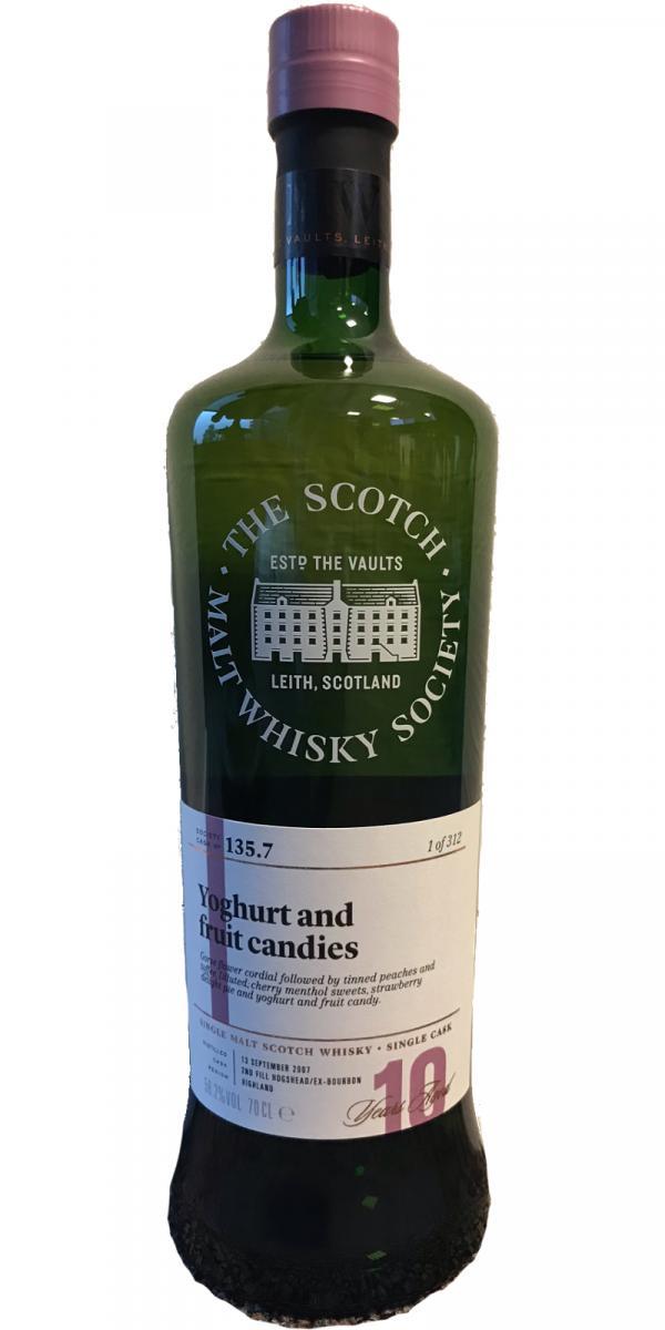 Loch Lomond 2007 SMWS 135.7 Yoghurt and fruit candies