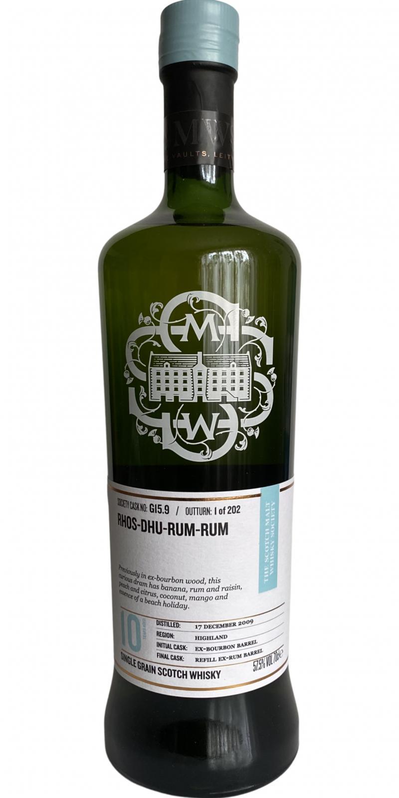 Loch Lomond 2009 SMWS G15.9 Rhos-dhu-rum-rum