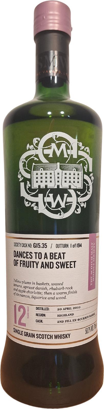 Loch Lomond 2010 SMWS G15.35 Dances to a beat of fruity and sweet
