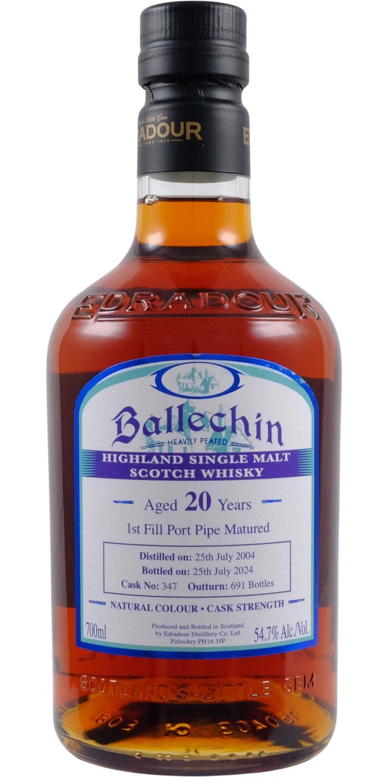 Ballechin 2004  1st Fill Port Pipe Matured