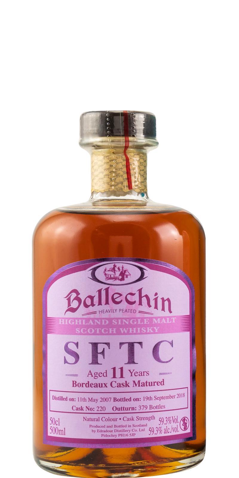 Ballechin 2007  SFTC - Bordeaux Cask Matured