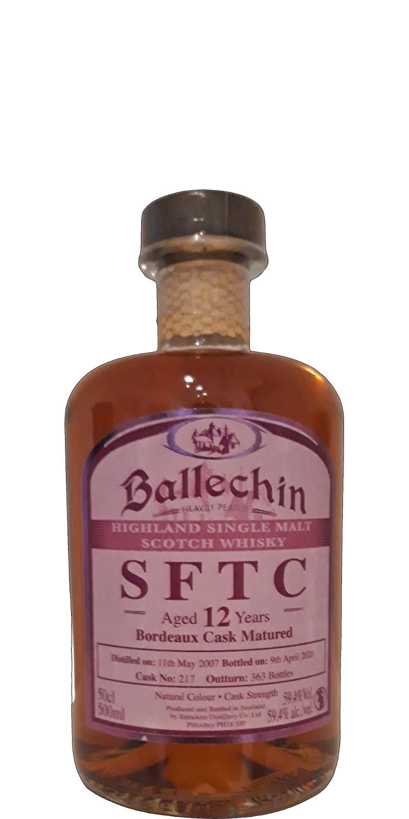 Ballechin 2007  SFTC - Bordeaux Cask Matured