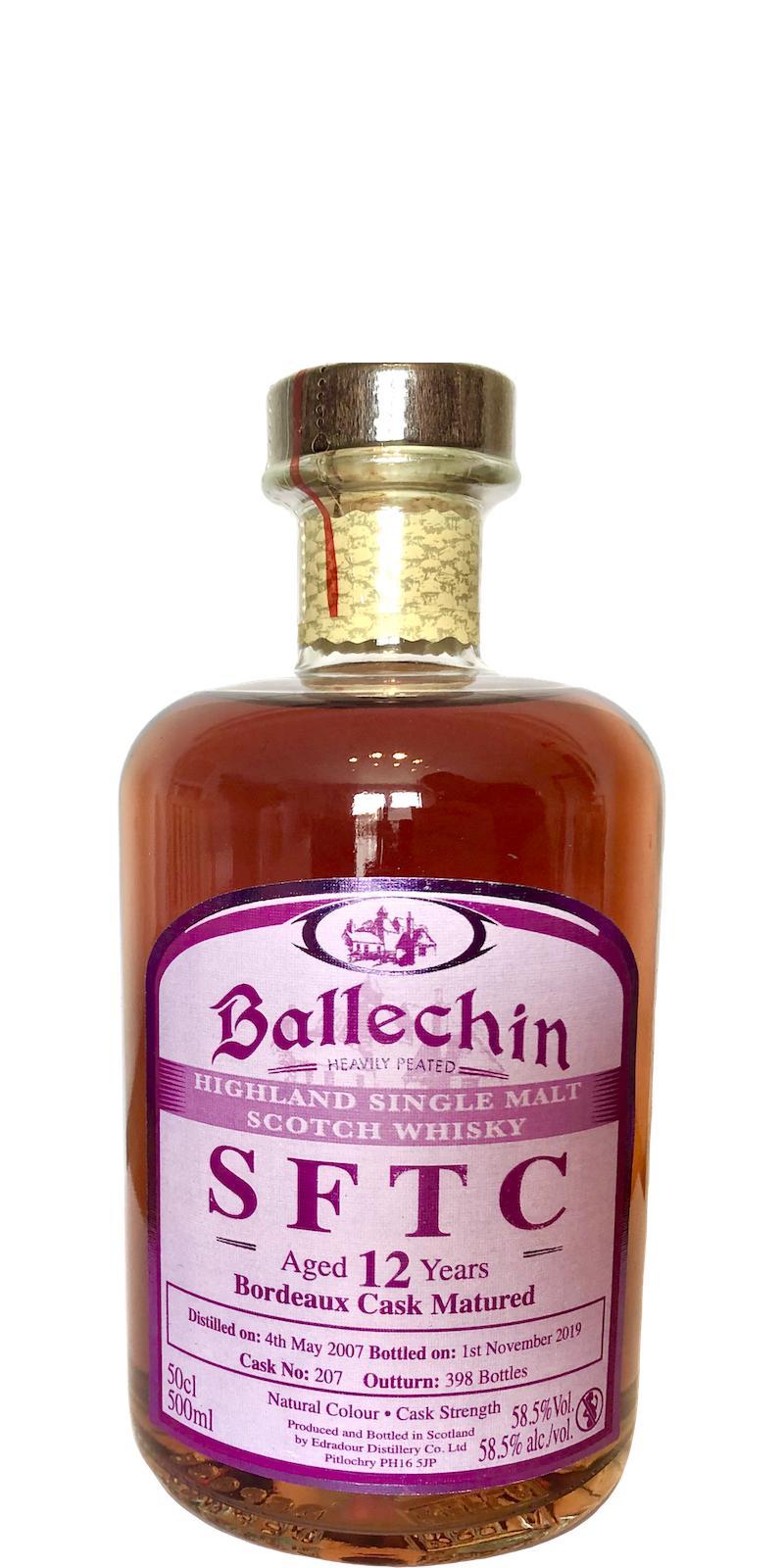 Ballechin 2007  SFTC - Bordeaux Cask Matured
