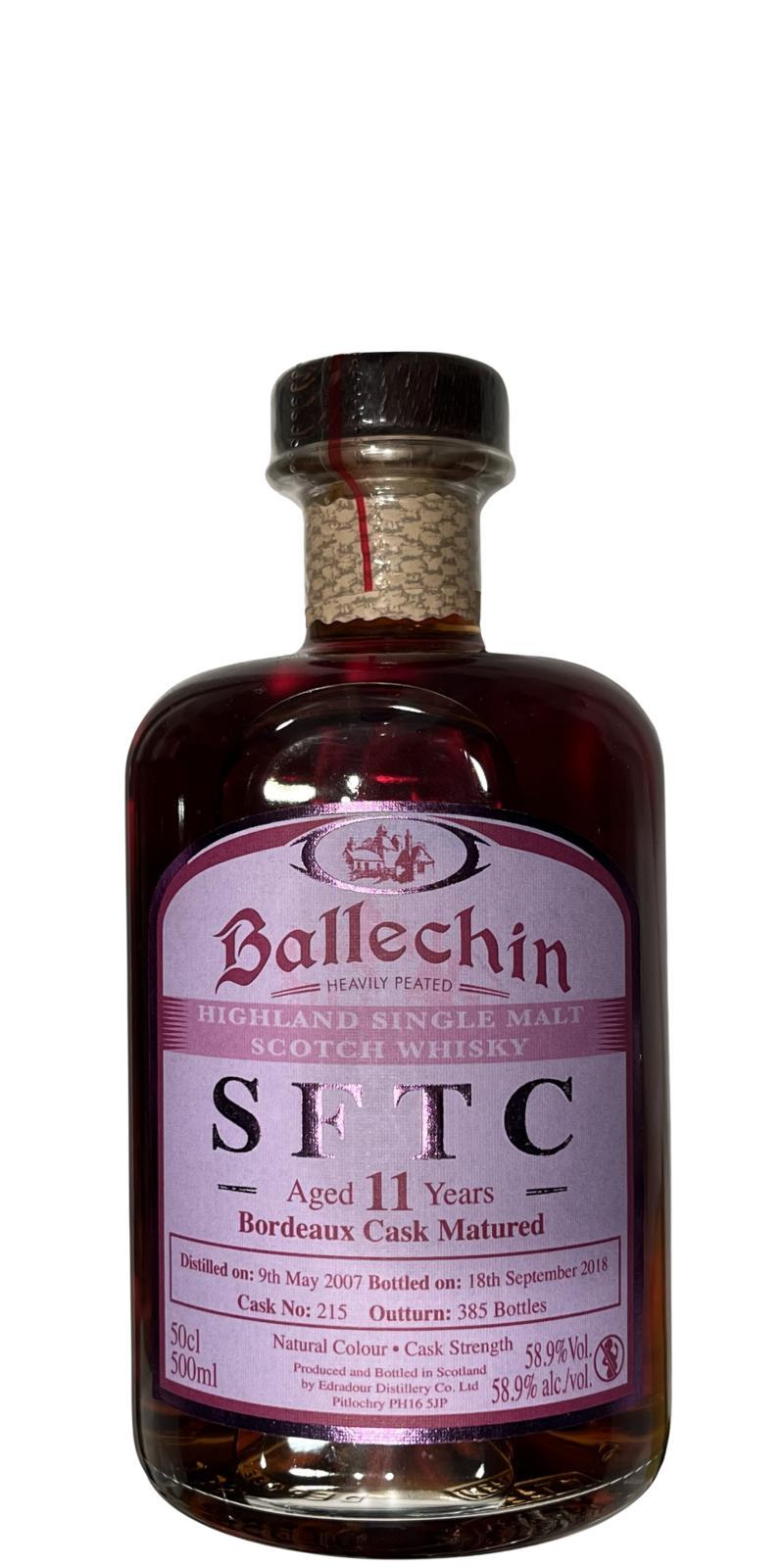 Ballechin 2007  SFTC - Bordeaux Cask Matured
