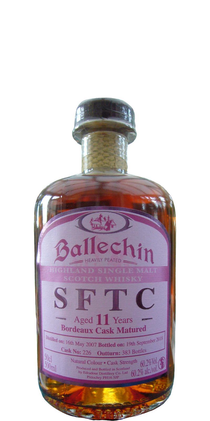 Ballechin 2007  SFTC - Bordeaux Cask Matured