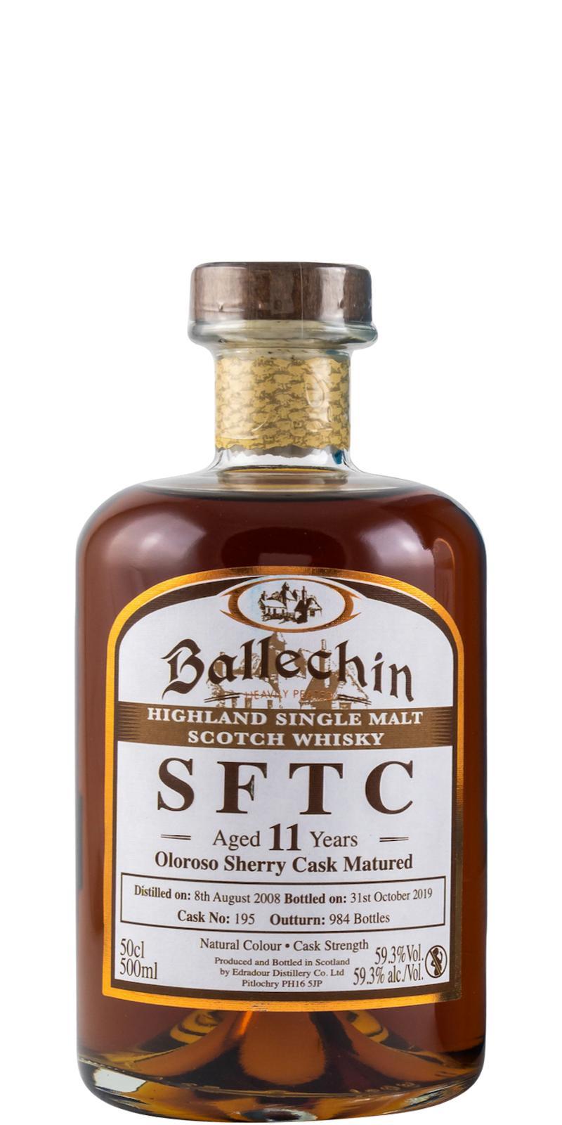 Ballechin 2008  SFTC - Oloroso Sherry Cask Matured
