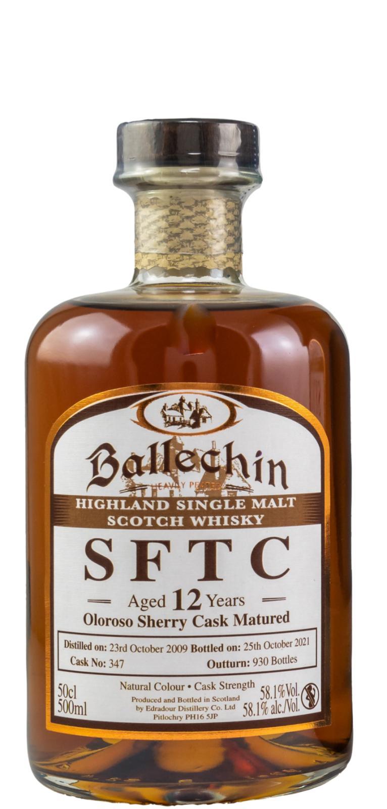 Ballechin 2009  SFTC - Oloroso Sherry Cask Matured
