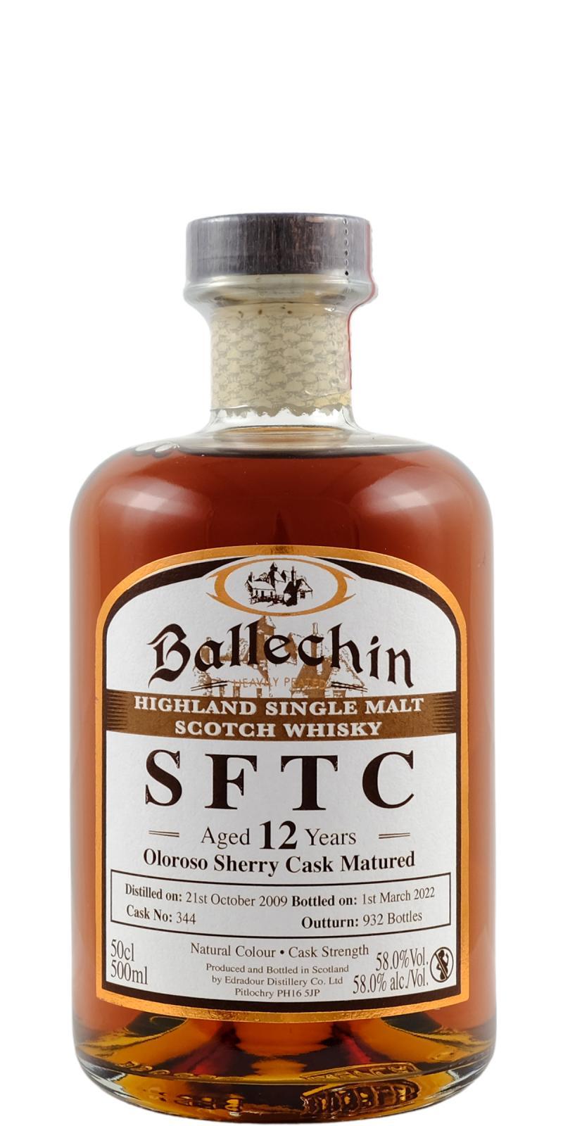 Ballechin 2009  SFTC - Oloroso Sherry Cask Matured