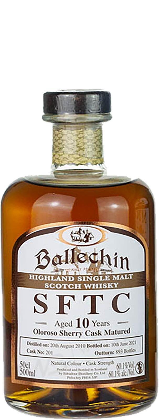 Ballechin 2010  SFTC - Oloroso Sherry Cask Matured