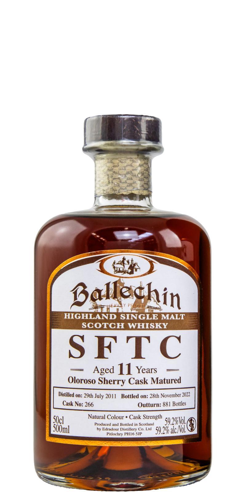 Ballechin 2011  SFTC - Oloroso Sherry Cask Matured