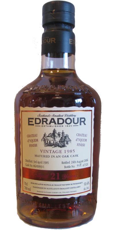 Edradour 1985 Vintage  Château d'Yquem Finish