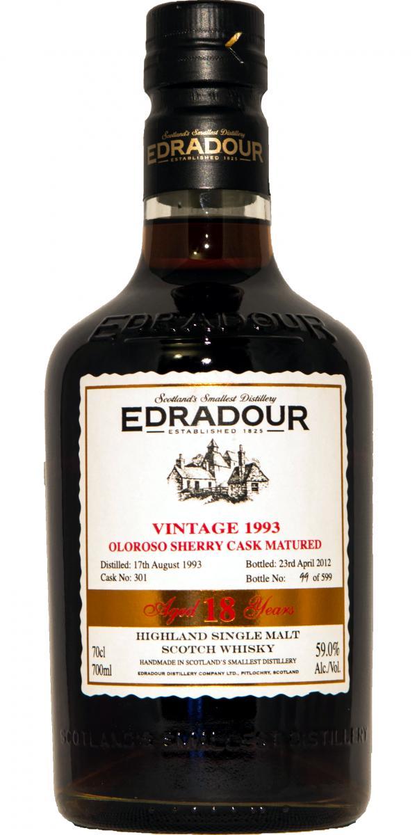 Edradour 1993 Vintage  Oloroso Sherry Cask Matured