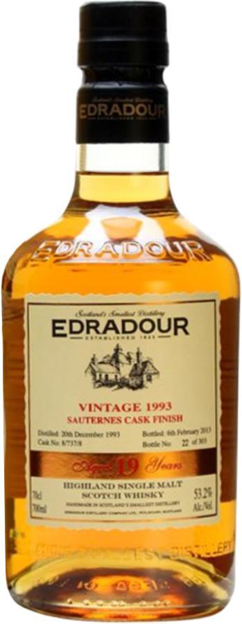 Edradour 1993 Vintage  Sauternes Cask Finish