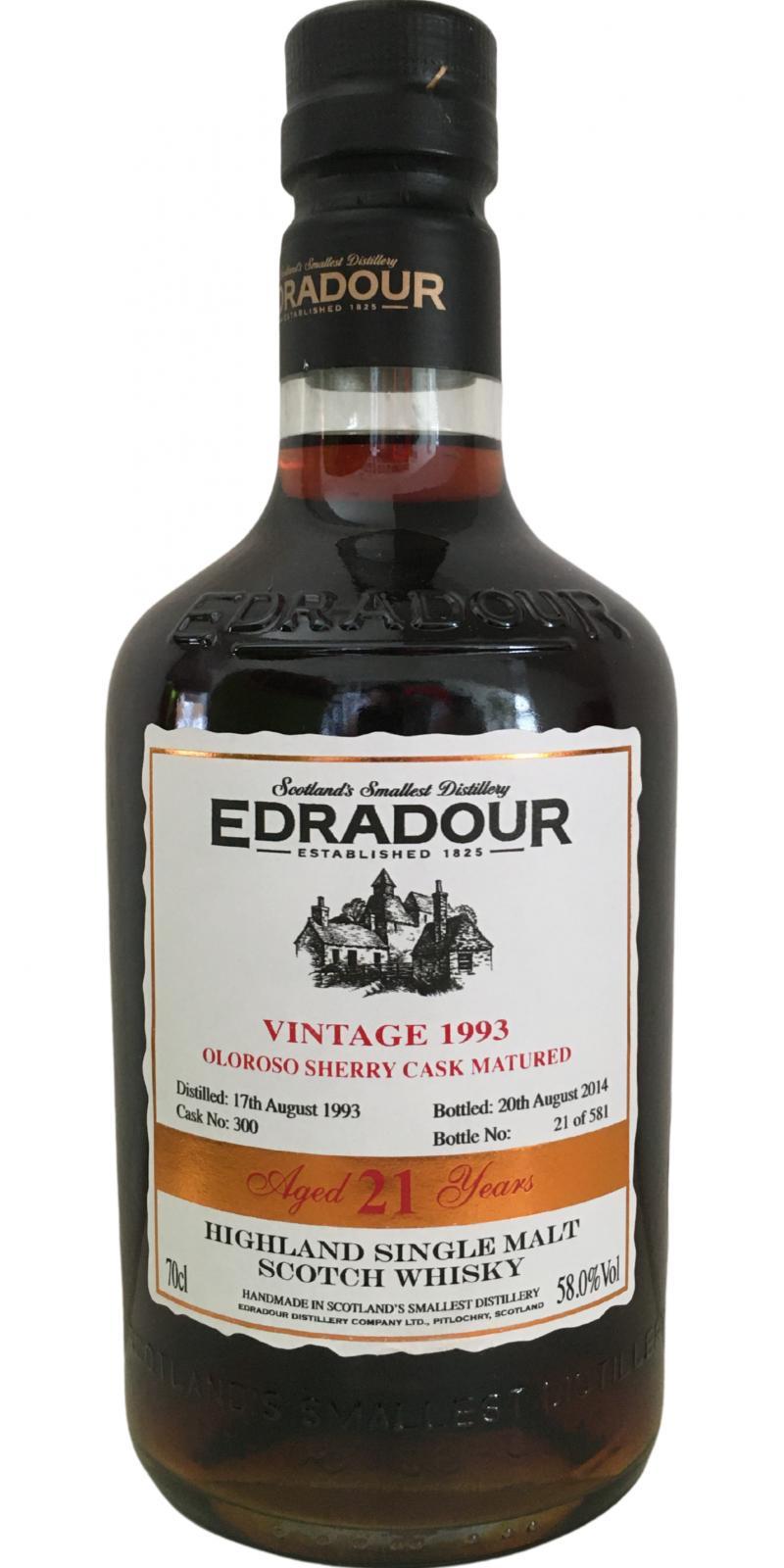 Edradour 1993 Vintage  Oloroso Sherry Cask Matured