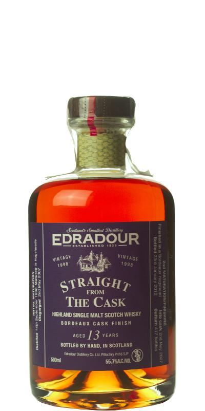 Edradour 1998  Straight From The Cask - Bordeaux Cask Finish