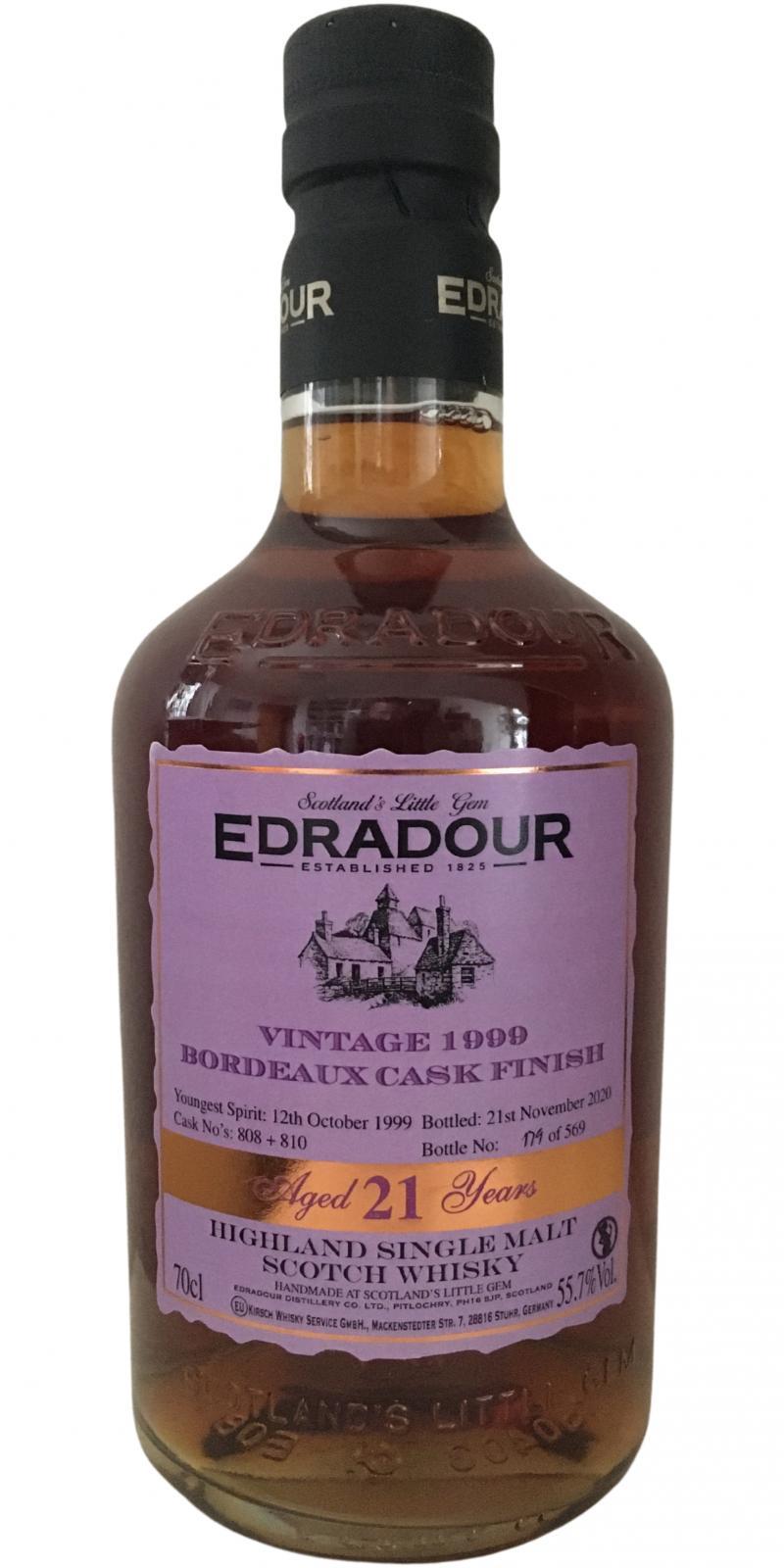Edradour 1999 Vintage  Bordeaux Cask Finish