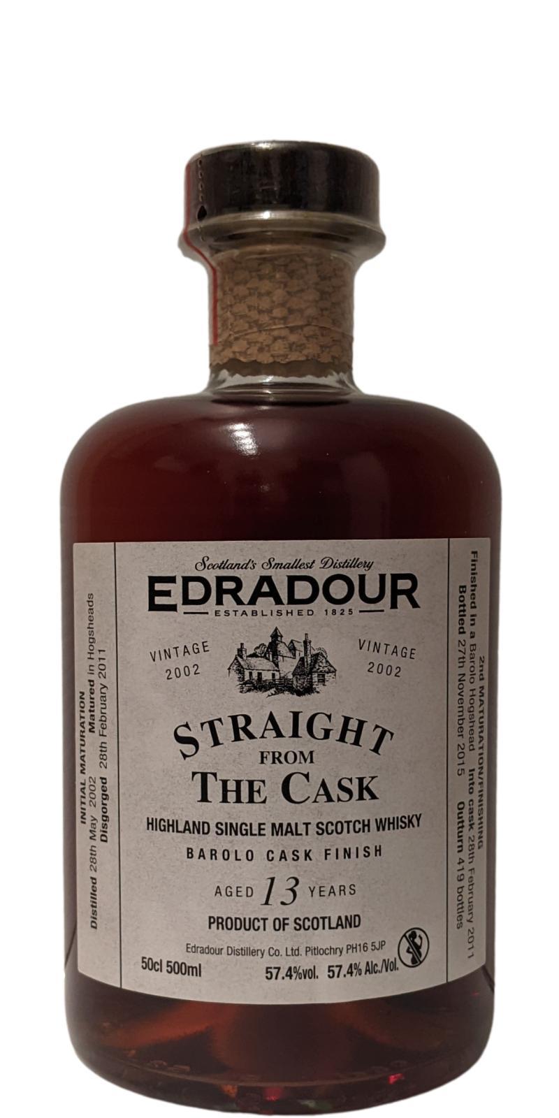Edradour 2002  Straight From The Cask - Barolo Cask Finish